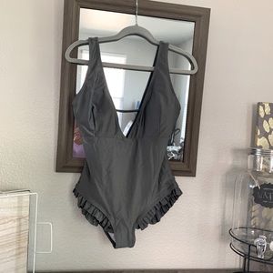 Gray light shimmer bathing suit